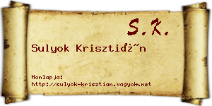 Sulyok Krisztián névjegykártya